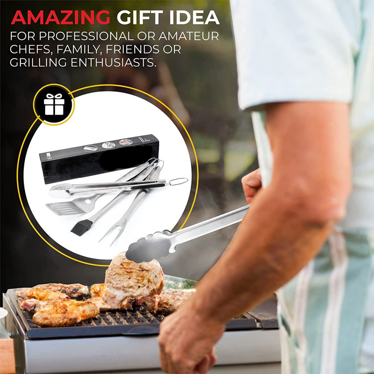 YardStash Stainless Steel Dishwasher Safe Grilling Tool Set Wayfair